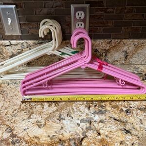Plastic Hangers Set of 20 Pink and Cream